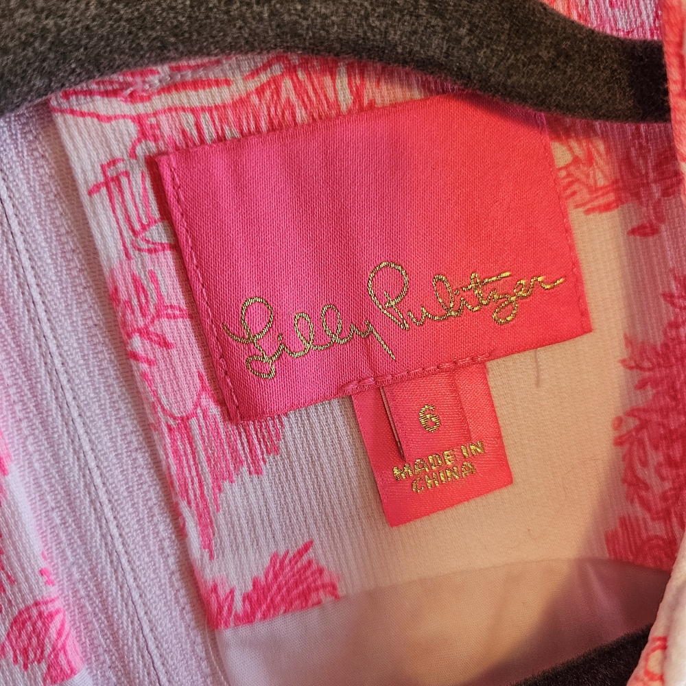 Lilly Pulitzer Pink HARLYN MAXI ROMPER 65TH Anniversary Toile- Size 6 - Picture 9 of 13